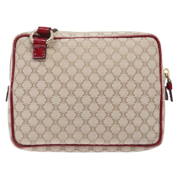 CELINE Macadam Canvas Shoulder Bag Beige Gold - Picture 3 of 12